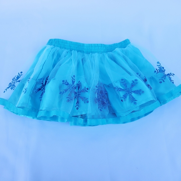 Disney Parks Princess Cinderella Blue Sparkle Ruffle Fluffy Skirt Sz-5 Pre-Owned - Picture 1 of 7